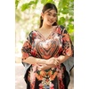 image:imageGypsie Blu Caftan Dress for Women Satin Silk Printed Plus Size  Moo Moo Dress Kimono Sleeve Maxi Gown PartiesBlack Ornate Floral