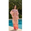 image:imageGypsie Blu Caftan Dress for Women Satin Silk Printed Plus Size  Moo Moo Dress Kimono Sleeve Maxi Gown PartiesBlush