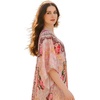 image:imageGypsie Blu Caftan Dress for Women Satin Silk Printed Plus Size  Moo Moo Dress Kimono Sleeve Maxi Gown PartiesBlush