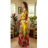 image:imageGypsie Blu Caftan Dress for Women Satin Silk Printed Plus Size  Moo Moo Dress Kimono Sleeve Maxi Gown PartiesBright Yellow
