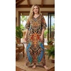 image:imageGypsie Blu Caftan Dress for Women Satin Silk Printed Plus Size  Moo Moo Dress Kimono Sleeve Maxi Gown PartiesCamel Beige