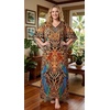 image:imageGypsie Blu Caftan Dress for Women Satin Silk Printed Plus Size  Moo Moo Dress Kimono Sleeve Maxi Gown PartiesCamel Beige