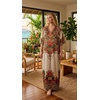 image:imageGypsie Blu Caftan Dress for Women Satin Silk Printed Plus Size  Moo Moo Dress Kimono Sleeve Maxi Gown PartiesCream