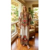 image:imageGypsie Blu Caftan Dress for Women Satin Silk Printed Plus Size  Moo Moo Dress Kimono Sleeve Maxi Gown PartiesCream