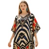image:imageGypsie Blu Caftan Dress for Women Satin Silk Printed Plus Size  Moo Moo Dress Kimono Sleeve Maxi Gown PartiesCream Abstract