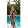 image:imageGypsie Blu Caftan Dress for Women Satin Silk Printed Plus Size  Moo Moo Dress Kimono Sleeve Maxi Gown PartiesCream Abstract