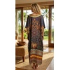 image:imageGypsie Blu Caftan Dress for Women Satin Silk Printed Plus Size  Moo Moo Dress Kimono Sleeve Maxi Gown PartiesDeep Brown