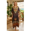 image:imageGypsie Blu Caftan Dress for Women Satin Silk Printed Plus Size  Moo Moo Dress Kimono Sleeve Maxi Gown PartiesDeep Brown