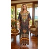 image:imageGypsie Blu Caftan Dress for Women Satin Silk Printed Plus Size  Moo Moo Dress Kimono Sleeve Maxi Gown PartiesDeep Brown