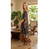 image:imageGypsie Blu Caftan Dress for Women Satin Silk Printed Plus Size  Moo Moo Dress Kimono Sleeve Maxi Gown PartiesDeep Brown