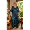 image:imageGypsie Blu Caftan Dress for Women Satin Silk Printed Plus Size  Moo Moo Dress Kimono Sleeve Maxi Gown PartiesDeep Navy Blue