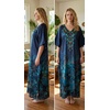 image:imageGypsie Blu Caftan Dress for Women Satin Silk Printed Plus Size  Moo Moo Dress Kimono Sleeve Maxi Gown PartiesDeep Navy Blue