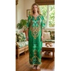image:imageGypsie Blu Caftan Dress for Women Satin Silk Printed Plus Size  Moo Moo Dress Kimono Sleeve Maxi Gown PartiesEmerald Green