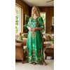 image:imageGypsie Blu Caftan Dress for Women Satin Silk Printed Plus Size  Moo Moo Dress Kimono Sleeve Maxi Gown PartiesEmerald Green