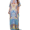 image:imageGypsie Blu Caftan Dress for Women Satin Silk Printed Plus Size  Moo Moo Dress Kimono Sleeve Maxi Gown PartiesLight Beige