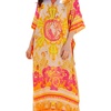 image:imageGypsie Blu Caftan Dress for Women Satin Silk Printed Plus Size  Moo Moo Dress Kimono Sleeve Maxi Gown PartiesLight Beige Baroque