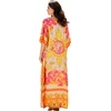 image:imageGypsie Blu Caftan Dress for Women Satin Silk Printed Plus Size  Moo Moo Dress Kimono Sleeve Maxi Gown PartiesLight Beige Baroque
