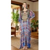 image:imageGypsie Blu Caftan Dress for Women Satin Silk Printed Plus Size  Moo Moo Dress Kimono Sleeve Maxi Gown PartiesLight Blue
