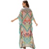 image:imageGypsie Blu Caftan Dress for Women Satin Silk Printed Plus Size  Moo Moo Dress Kimono Sleeve Maxi Gown PartiesLight Pastel Pink