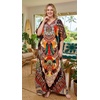 image:imageGypsie Blu Caftan Dress for Women Satin Silk Printed Plus Size  Moo Moo Dress Kimono Sleeve Maxi Gown PartiesMulticolor
