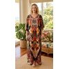 image:imageGypsie Blu Caftan Dress for Women Satin Silk Printed Plus Size  Moo Moo Dress Kimono Sleeve Maxi Gown PartiesMulticolor