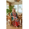 image:imageGypsie Blu Caftan Dress for Women Satin Silk Printed Plus Size  Moo Moo Dress Kimono Sleeve Maxi Gown PartiesMulticolor Patchwork
