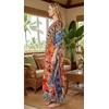 image:imageGypsie Blu Caftan Dress for Women Satin Silk Printed Plus Size  Moo Moo Dress Kimono Sleeve Maxi Gown PartiesMulticolor Tribal