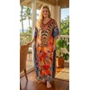 image:imageGypsie Blu Caftan Dress for Women Satin Silk Printed Plus Size  Moo Moo Dress Kimono Sleeve Maxi Gown PartiesMulticolor Tribal