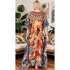 image:imageGypsie Blu Caftan Dress for Women Satin Silk Printed Plus Size  Moo Moo Dress Kimono Sleeve Maxi Gown PartiesMulticolor Tribal