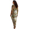 image:imageGypsie Blu Caftan Dress for Women Satin Silk Printed Plus Size  Moo Moo Dress Kimono Sleeve Maxi Gown PartiesOlive Green  Brown