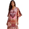 image:imageGypsie Blu Caftan Dress for Women Satin Silk Printed Plus Size  Moo Moo Dress Kimono Sleeve Maxi Gown PartiesOrangered