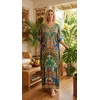 image:imageGypsie Blu Caftan Dress for Women Satin Silk Printed Plus Size  Moo Moo Dress Kimono Sleeve Maxi Gown PartiesTeal