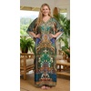 image:imageGypsie Blu Caftan Dress for Women Satin Silk Printed Plus Size  Moo Moo Dress Kimono Sleeve Maxi Gown PartiesTeal