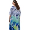 image:imageGypsie Blu Caftan Dress for Women Satin Silk Printed Plus Size  Moo Moo Dress Kimono Sleeve Maxi Gown PartiesWhite Floral