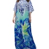 image:imageGypsie Blu Caftan Dress for Women Satin Silk Printed Plus Size  Moo Moo Dress Kimono Sleeve Maxi Gown PartiesWhite Floral